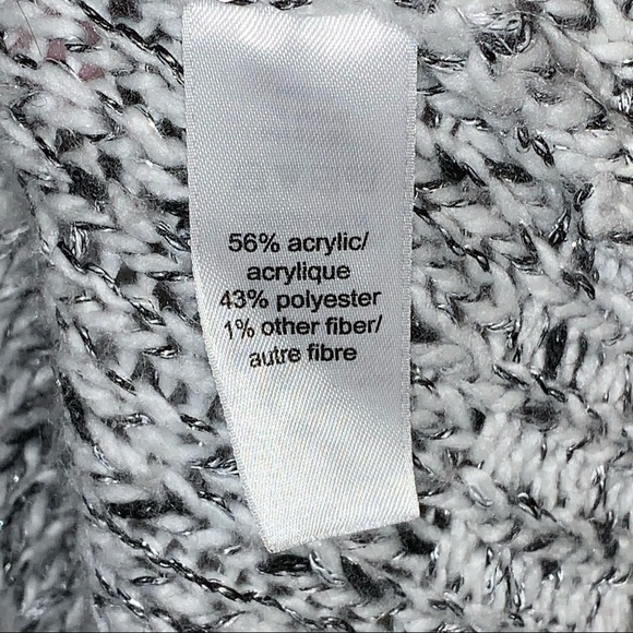 Cozy Knit Open-Front Sweater - Black and White - Picture 6 of 7